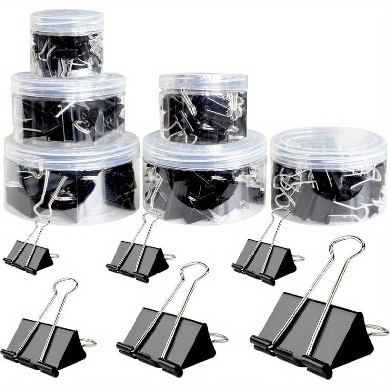 

60pcs Binder Clips - Assorted Sizes, Metal Paper Clamps For School, Office & Teachers