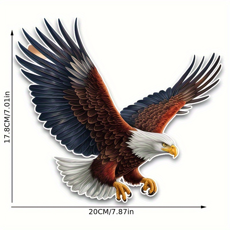 Eagle Decal Sticker For Cars, Motorcycles, And Laptops - Durable Pet Material - Fashionable Bald Eagle Design - Suitable For Vehicle Paint And Windows - Car Accessories Decoration