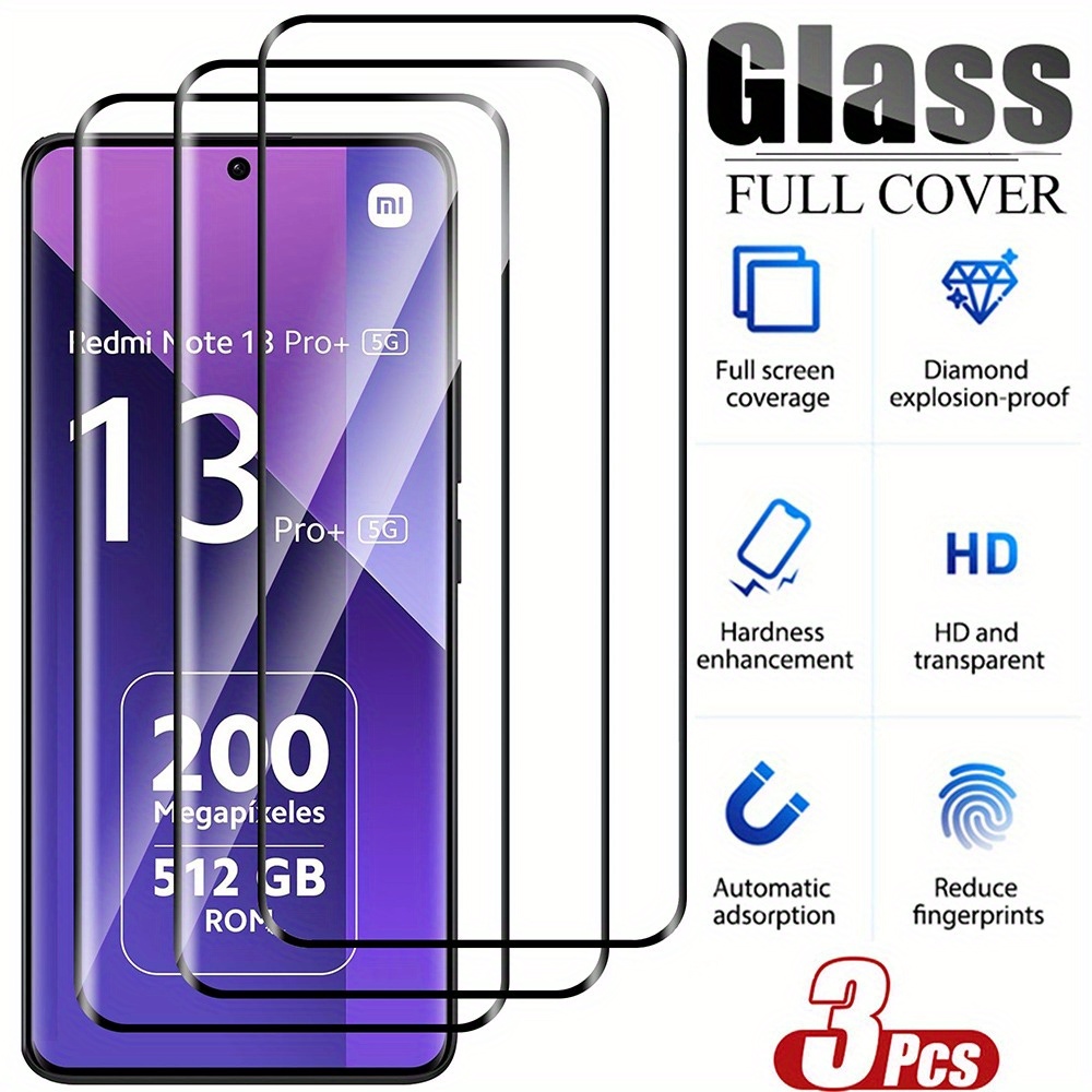 

3-pack Tempered Glass Screen Protectors For Xiaomi Pro+ 5g, , Full Coverage, 9h Hardness, Anti-fingerprint, Oleophobic Coating,