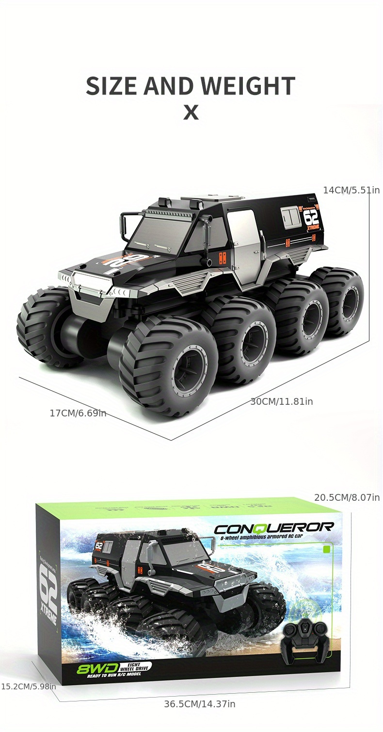 [Off-road Remote Control] Eight Wheeled Off-road Armored Climbing Remote Control Vehicle, Four Motor, Eight Wheel Drive | Only The Remote Control Has Wireless Transmission Function, For Christmas, Halloween, Thanksgiving