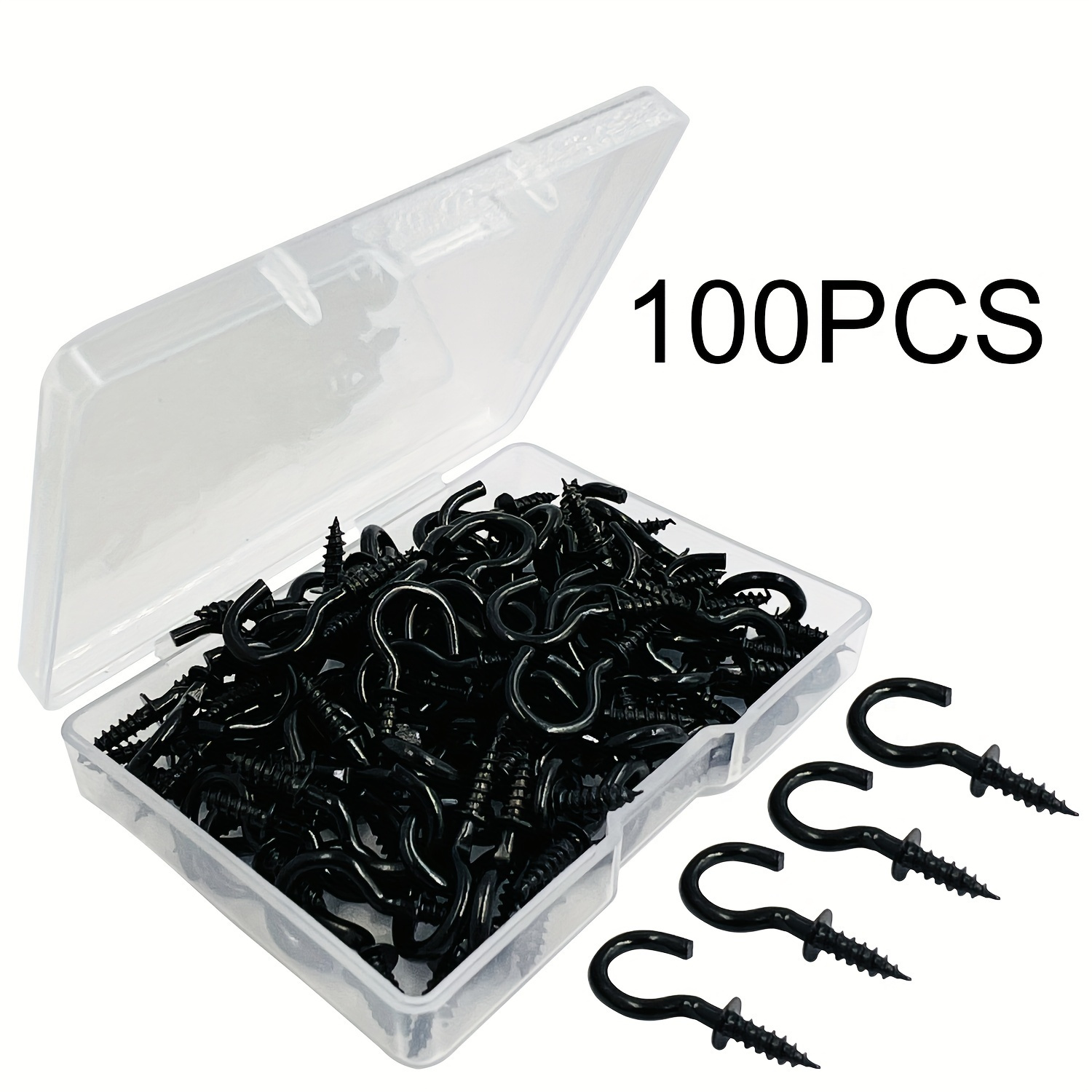 

100pcs Mini Metal Screw Hooks - Small Screw In Hooks For Jewelry, Crafts, Keys, Caps, Plants, String Lights, Wind Chimes -
