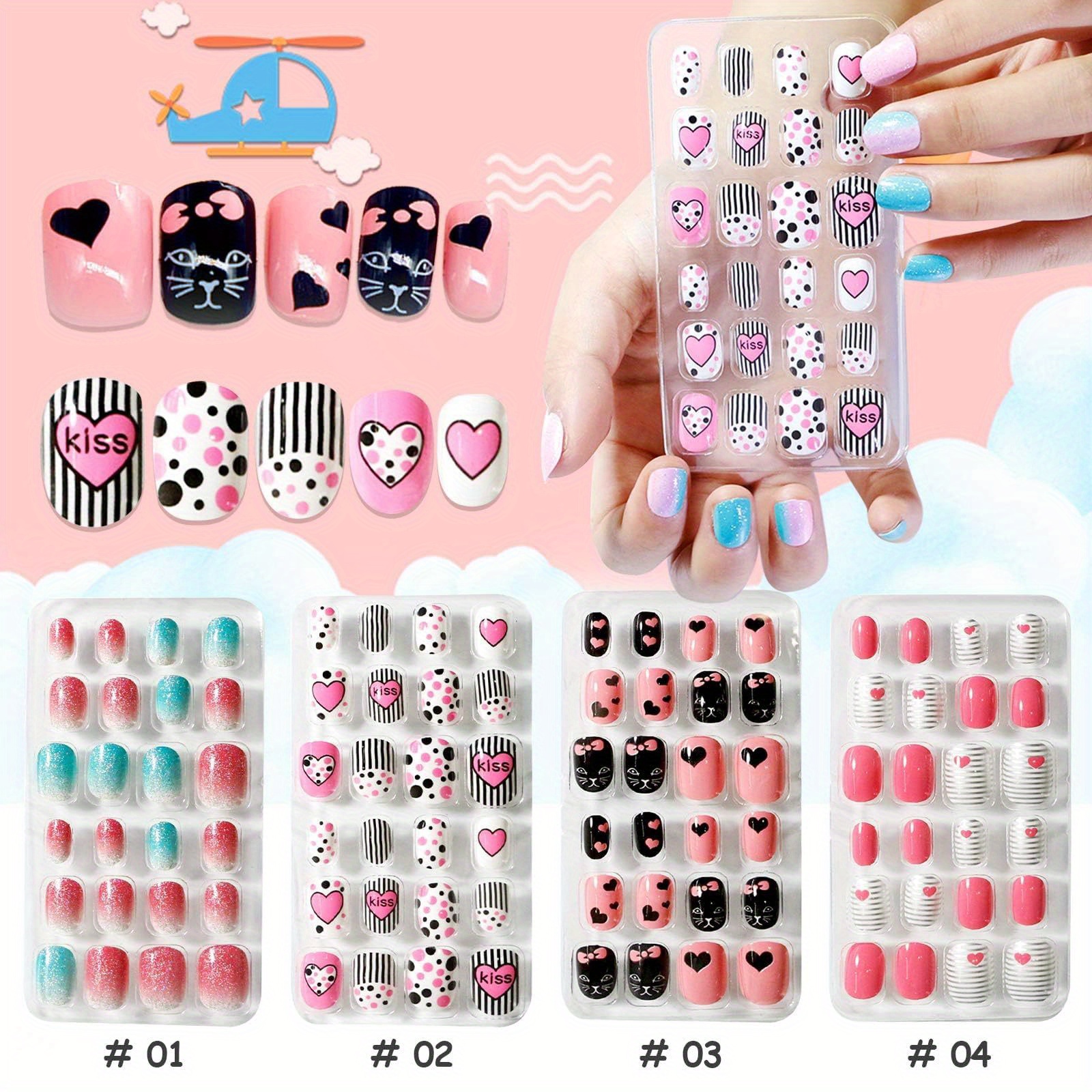 

288pcs Press On Nails,press On Nails Stick On Nails Full Cover Nails For Women And Girls Gift Diy Nail Art Decor,with 48pcs Nail Adhesive Tabs-gift For Valentine's Day