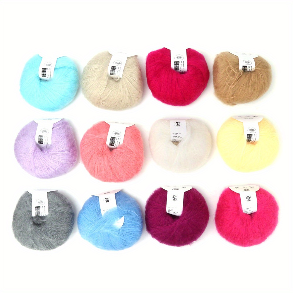 

Popular Soft Mohair Knit Long Wool Yarn Hot ( 12 Colors A Set