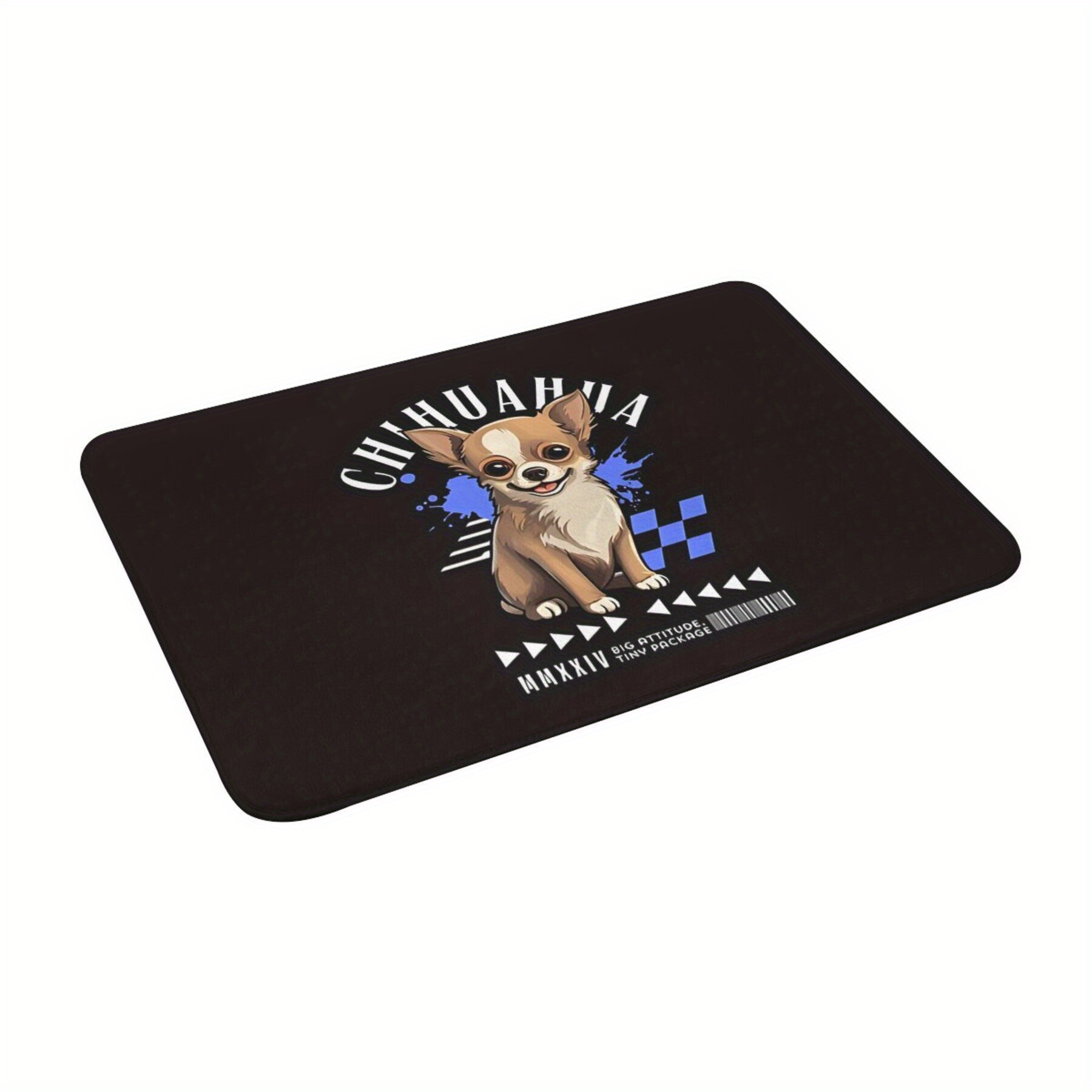 

Chihuahua-themed Anti-slip Doormat, Machine Washable Polyester Rectangular Floor Mat With Non-slip Backing For Bedroom And Living Room Decor - Lightweight, Machine Made Carpet