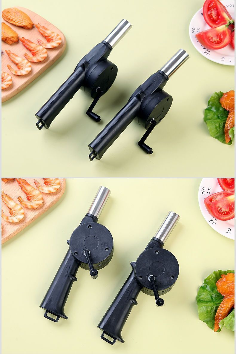 в 1 multifunctional handheld BBQ Blower Portable ручной зажигатель гриль-вентилятор для открытого кемпинга инструмент черный подробности 4