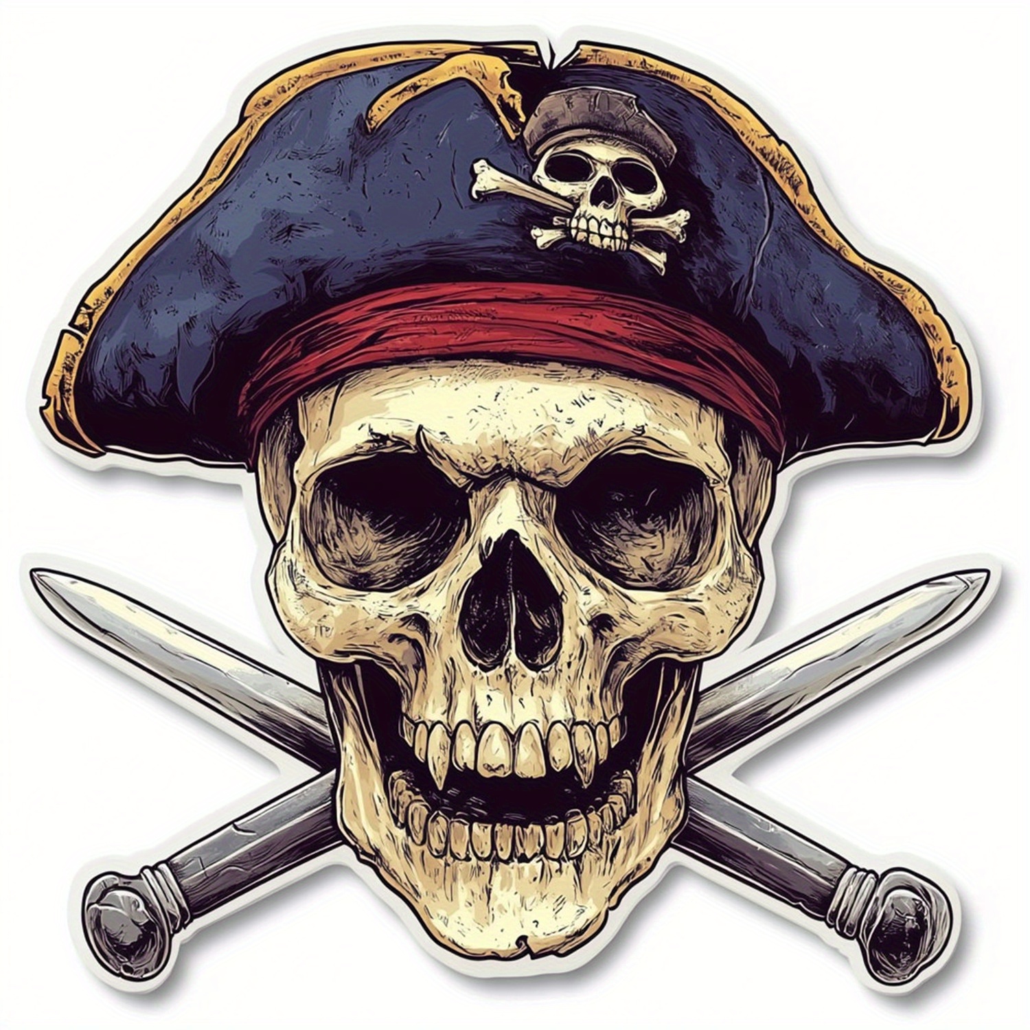 Image of 4 Sheets Pirate Temporary Tattoos Body Art Stickers For Party Decor & Favors Fake Tattoos Neck Arm Chest For Women Men Adults