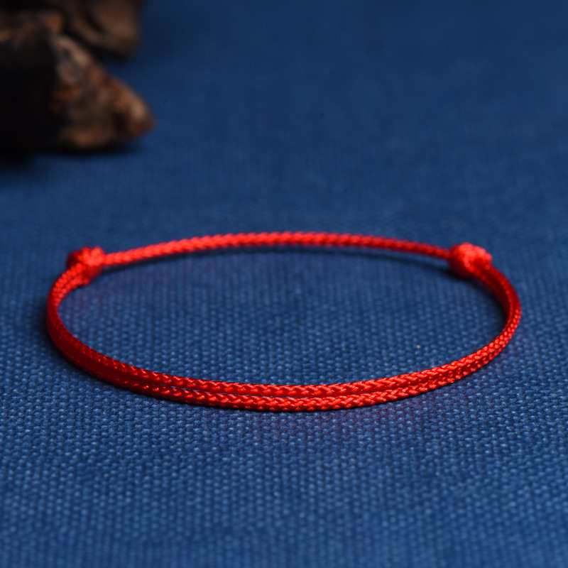1pc A Hand-woven Red Rope Bracelet, A Easy Accessory For The Ankle. Perfect For Gifts During Christmas, New Year, Or Valentine's Day