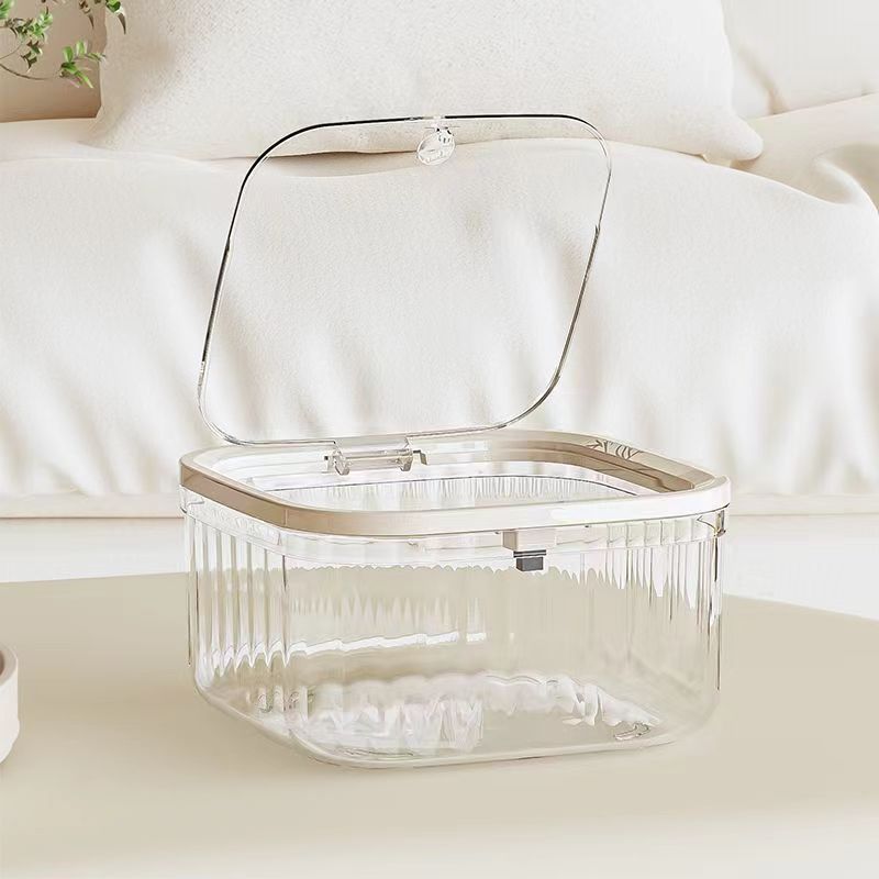 

Mini Desktop Trash Can Transparent And High-value Tabletop Paper Basket Home Bedroom Headboard Small Trash Can, Storage Bins For