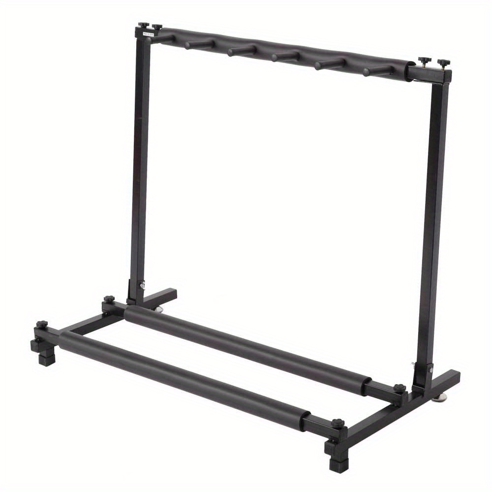 

Triple Folding Multiple Guitar Holder Rack Stand Black