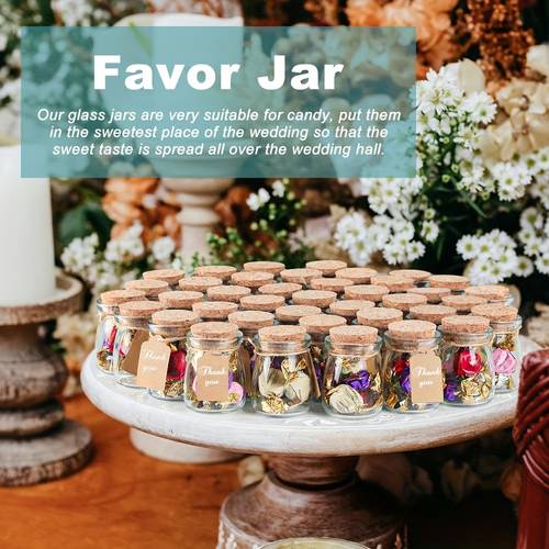 40pcs glass candy jar with cork lid 3 4 oz small glass bottle suitable for wedding gifts party gifts candy gift jars with hemp rope and label