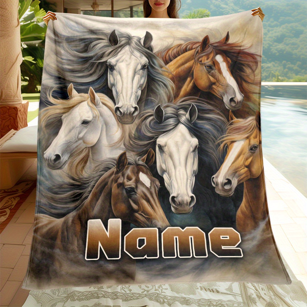 

1pc Customizable Polyester Blanket - Personalized For Sofa, Bed, , Camping - No Blanket