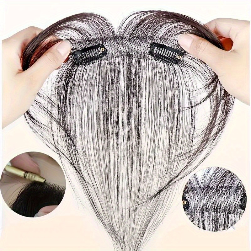 unisex sports   hair wig bangs natural fluffy 3d french bangs hairpiece light thin forehead fringes suitable for all people details 6