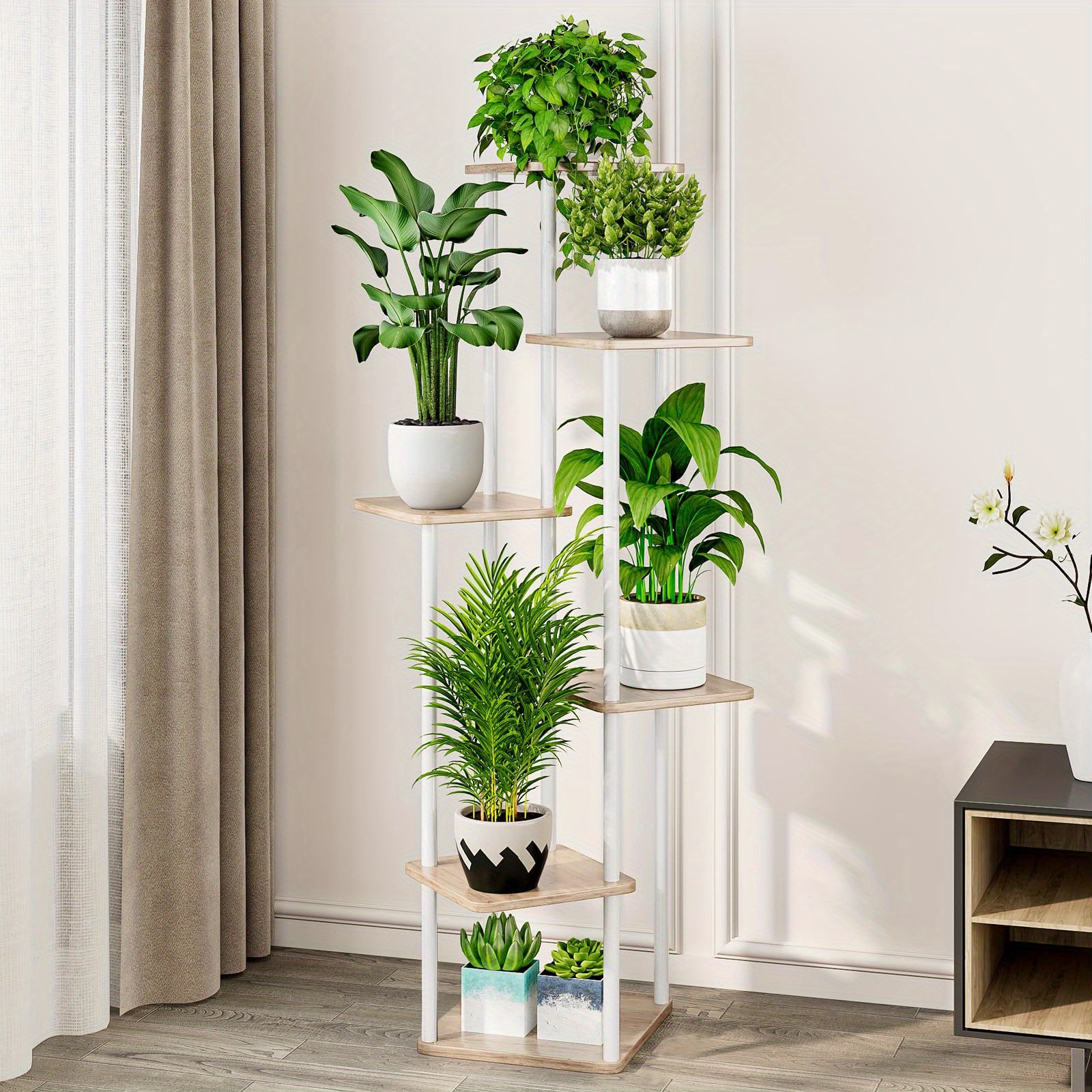metal tall 6 tier plant stand indoor outdoor upgrade tiered - Temu