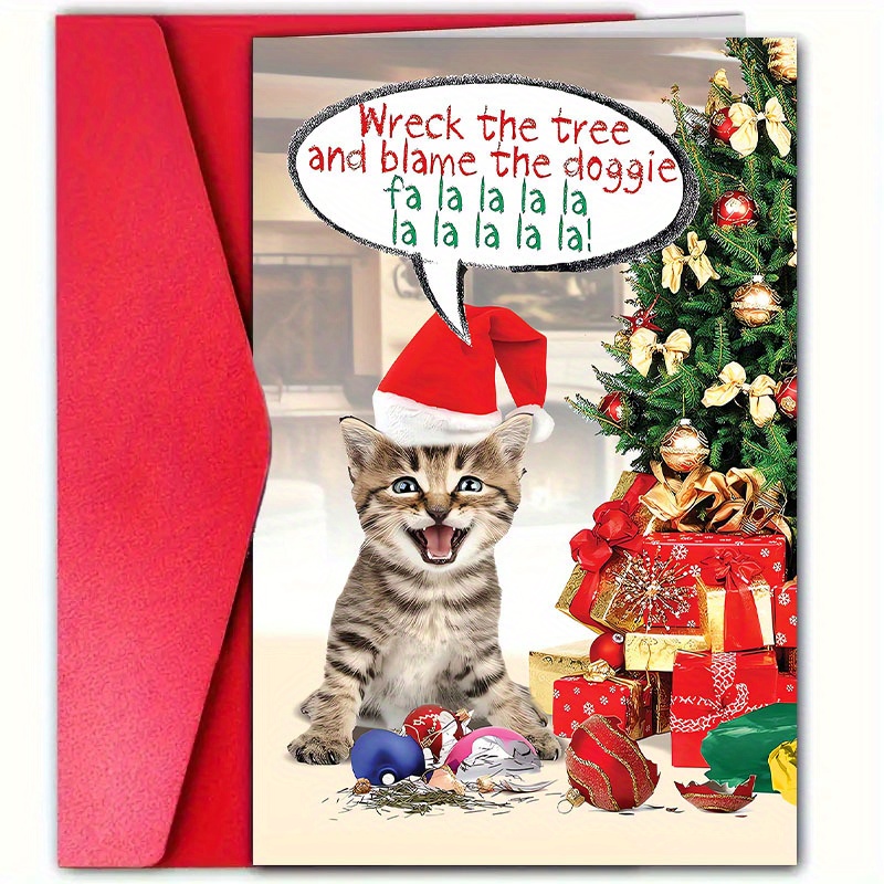 

Christmas Greeting - For Son, , Grandchild, , | Cat & | 4.7"x7" Wishes | Unique