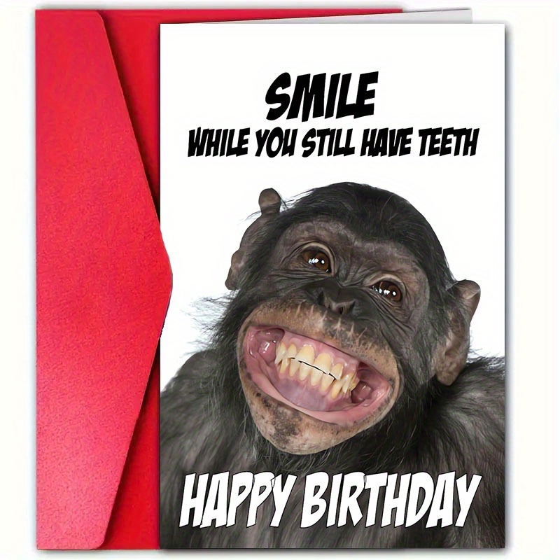 

Birthday Card With Envelope, 1pc - Smile While You Still Have Teeth, Humorous Paper Greeting Card For Any Recipient, Celebratory Birthday Occasion (12cm X 18cm)