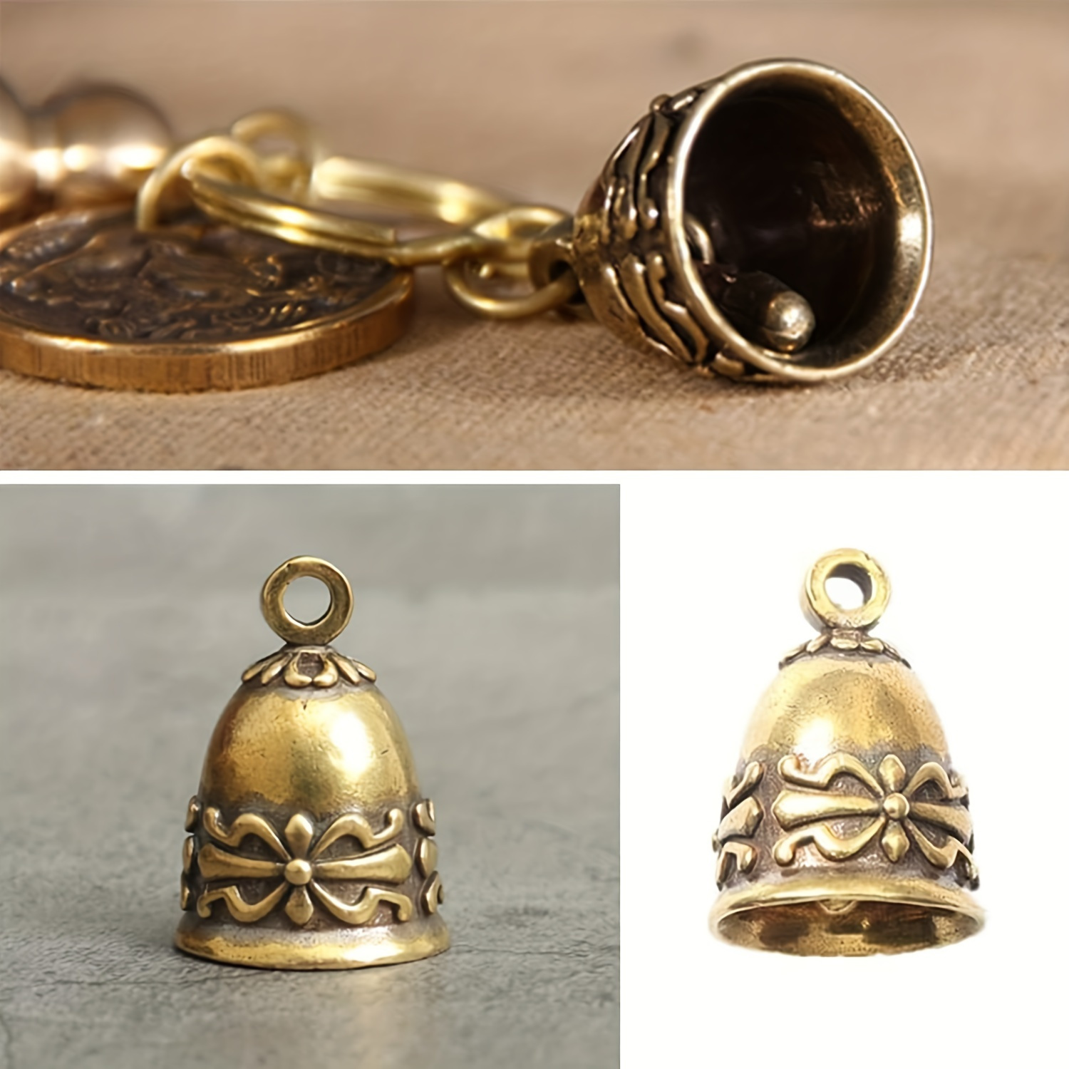 

10 Small Bells Vintage Brass Hanging Bell Christmas Decoration Bells Home Decoration Crafts Key Chain Pendant, Bedroom Decoration, , Living Room Decoration, Room Decoration, Wall Decoration