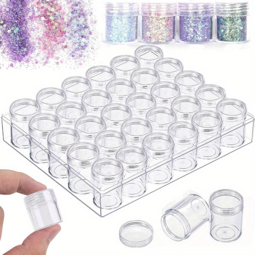 

30pcs/ Set Transparent Plastic Storage Box Containers, Craft Storage Bottles, Craft, Jewelry Storage Boxes, Cosmetics Travel Distribution Bottles