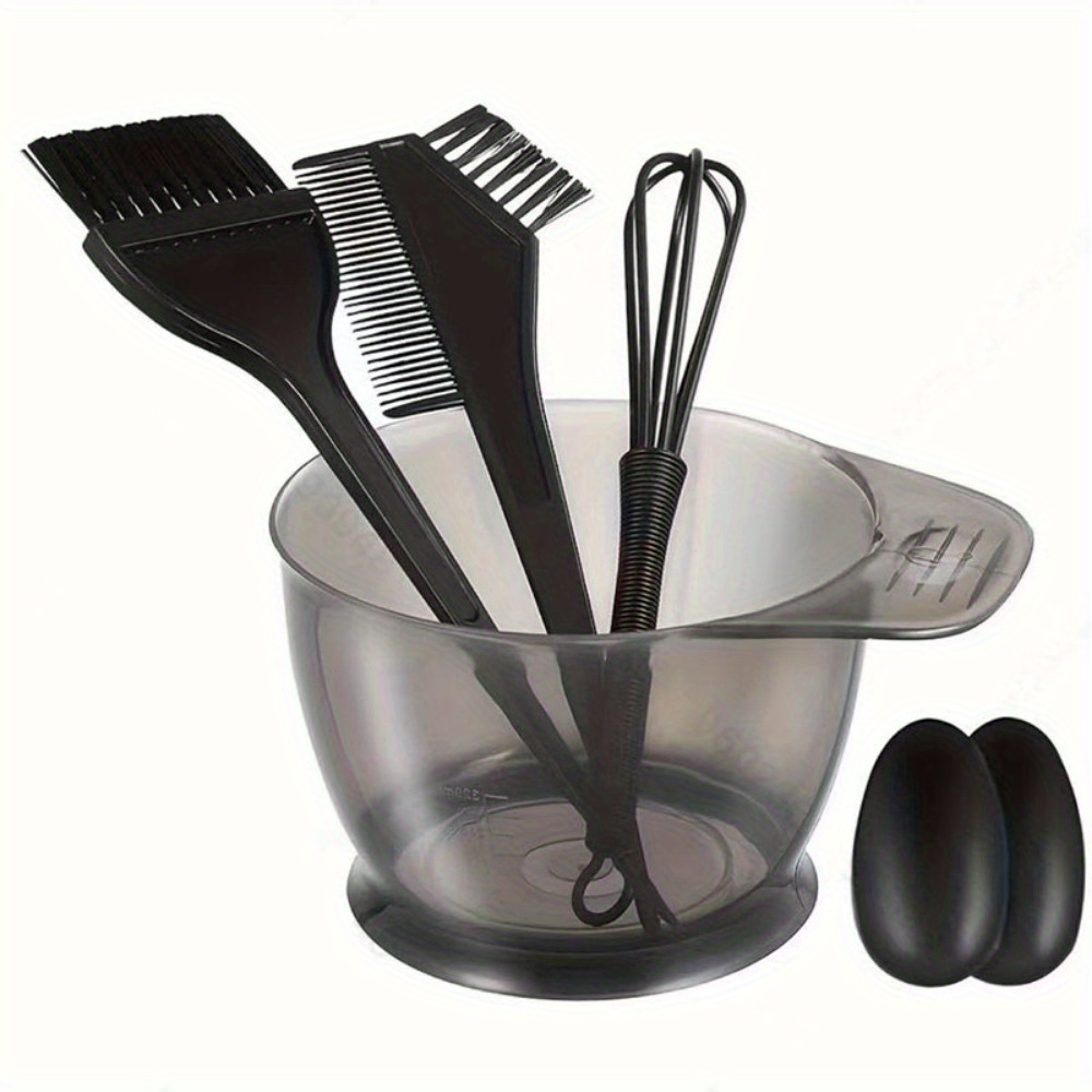 

5-piece Hair Dye Tools Set With Bowl, Comb, Earmuffs, Palette Brush, And Mixing Rods For Normal Hair - Accessories For Easy Application