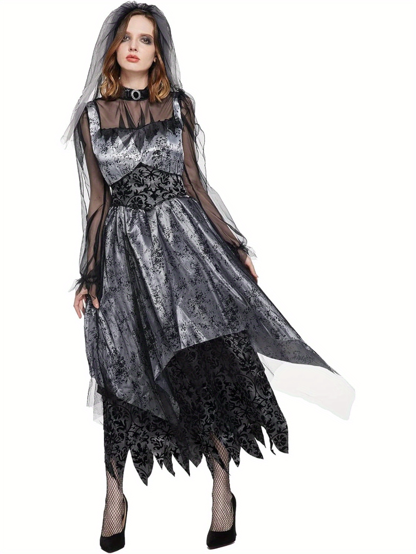 ghost bride costume halloween costume gothic bride dress - Temu