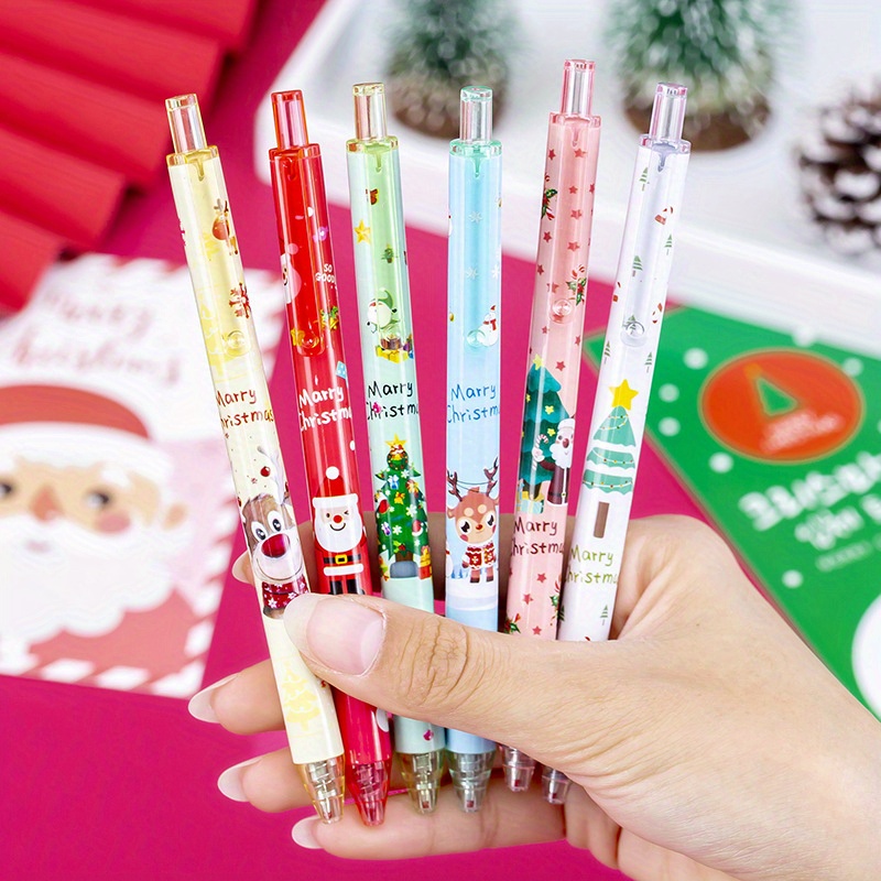 

12 stylos gel de Noël, mignons , pointe fine de 0,5 mm, stylo à bille pour cadeau, fournitures scolaires et de bureau