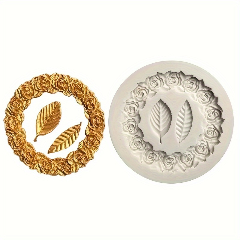TEMU 1 stampo in silicone per ghirlande di foglie, stampo in silicone per candele, stampo in silicone per a in gesso di argilla, stampo in epossidico
