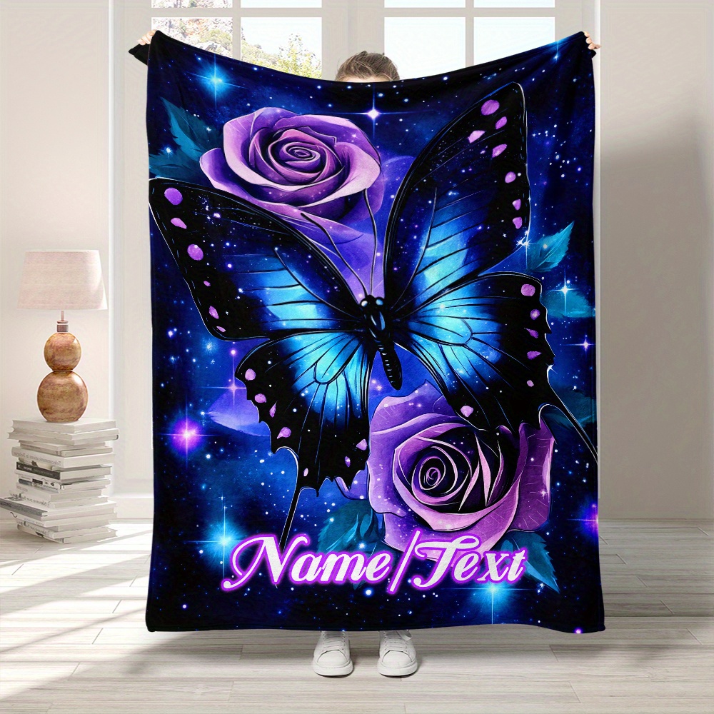 

Personalized & Purple Blanket - , , And For Sofa, Bed, , Camping, Office Chair - - For Parties, Christmas, Easter, Halloween