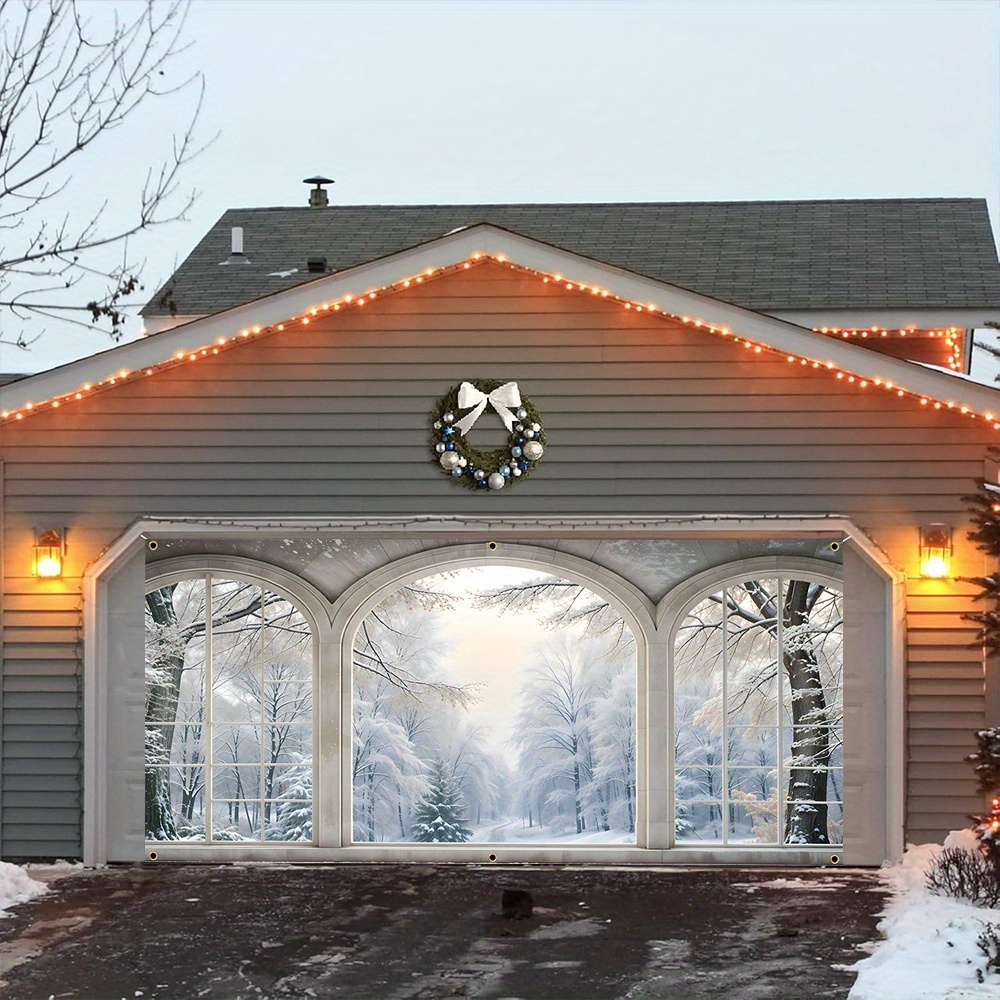 

Christmas Garage Door Banner - Polyester, , Winter Scene, Holiday & New Year Decorations, 71x157 Inches, Best For Christmas