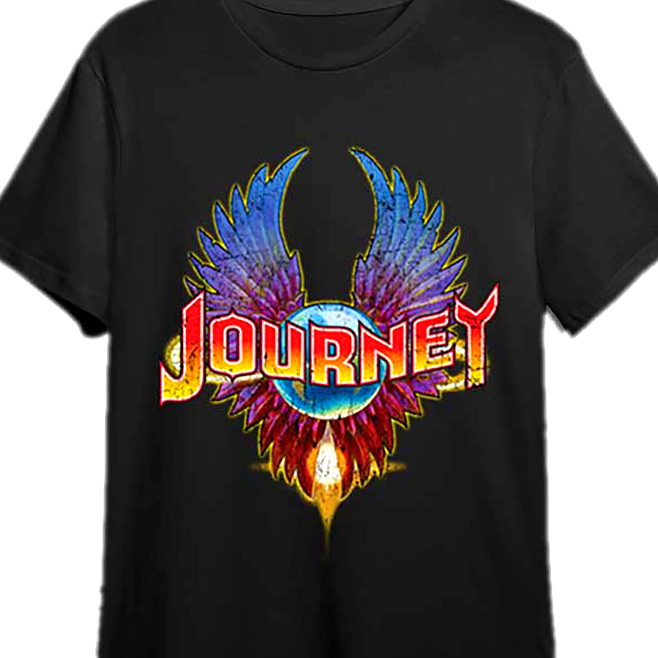 

Journey Band T-shirt Fun Men Short-sleeved Pattern T-shirt Series, Black