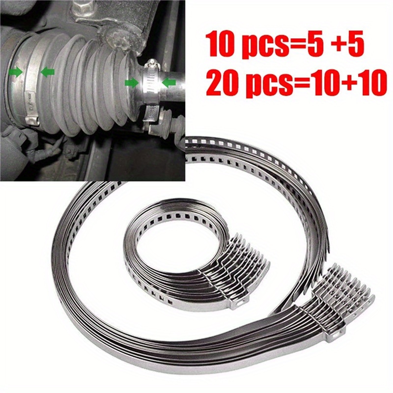 

10/20pcs Stainless Steel Adjustable Axle Cv Joint Boot Crimp Clamp Kit 31- 41mm 70- 125mm For Aprilia