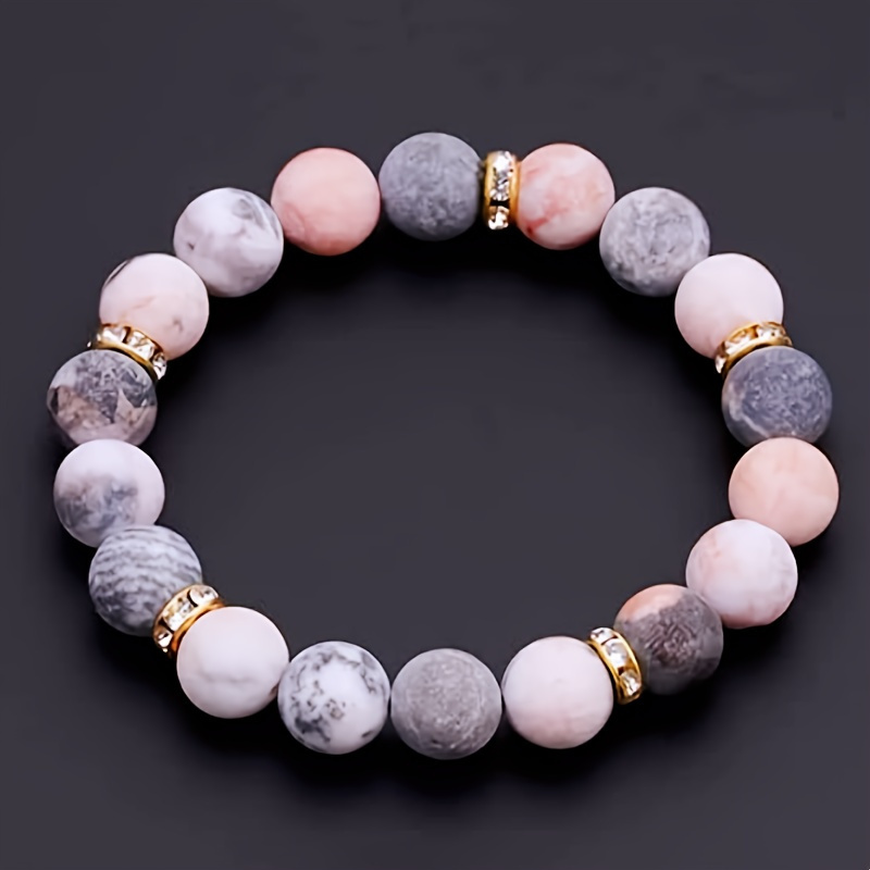 

1pc Pink Zebra Natural Bracelet - Hypoallergenic, Perfect Birthday, Thanksgiving, Christmas Gift For Women, Men,