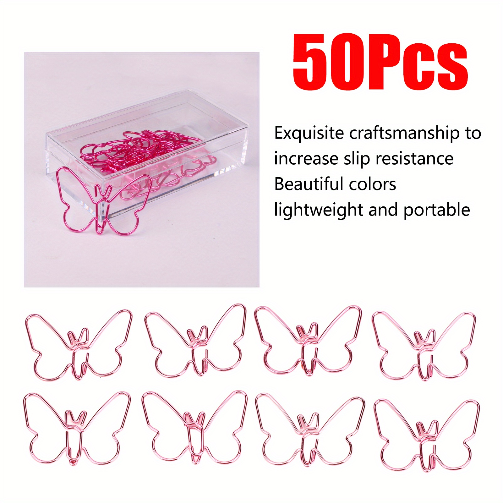 

50pcs Cartoon Color Plating Cute Paperclips For Office