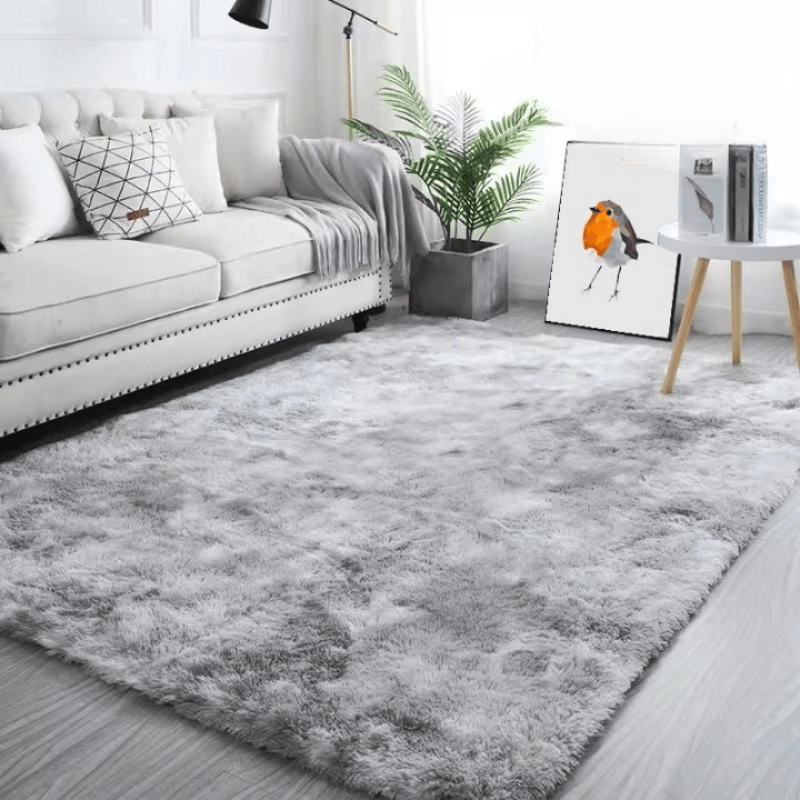 

Light Gray Thickened Gradient Tie-dye Carpet Floor Mat, Living Room Full Mat, Bedroom Plush Bedside Blanket, Non-slip And Machine Washable, Suitable For Christmas And Halloween Decorations