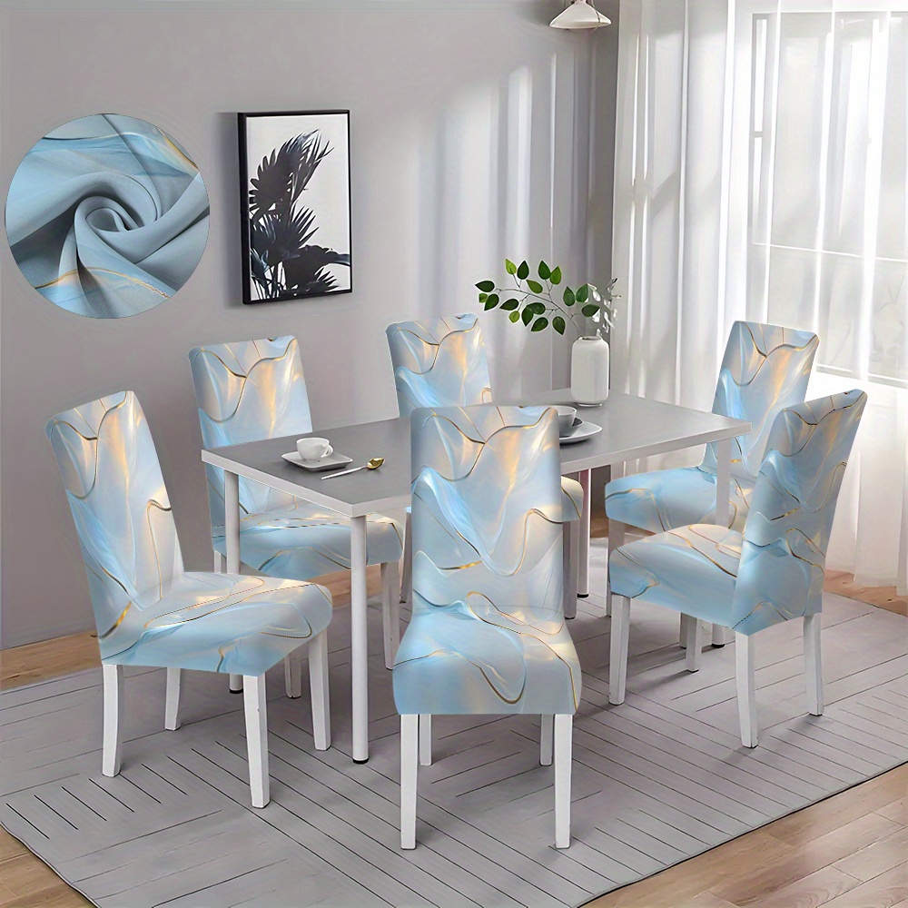 New Stylish Stretchy Chair Covers */4/6pcs, Suitable for Dining Chairs  Protection Home Decor in Dining And Living