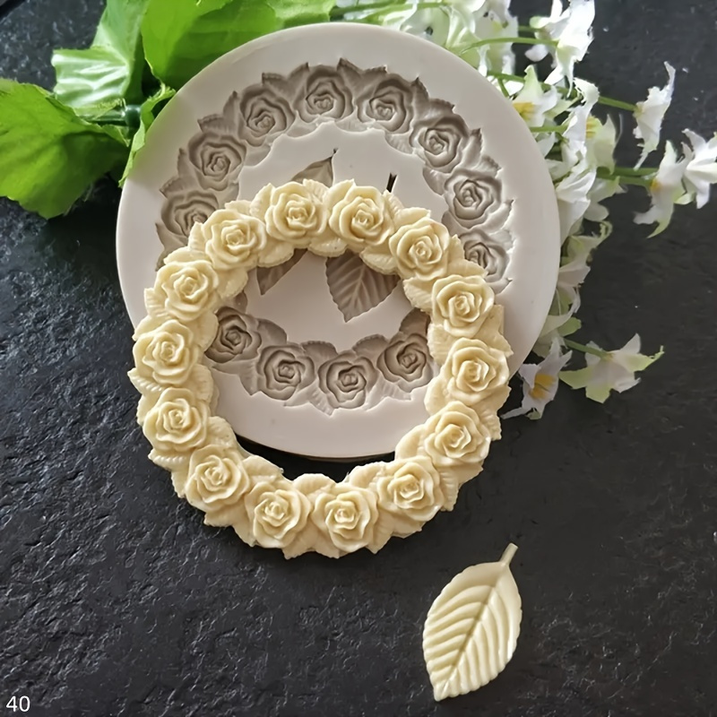 

1pc Of Silicone Mold For Floral Wreath Leaves, Silicone Mold For Candle Aromatherapy, Silicone Mold For Clay Plaster , And Crystal Resin Mold.