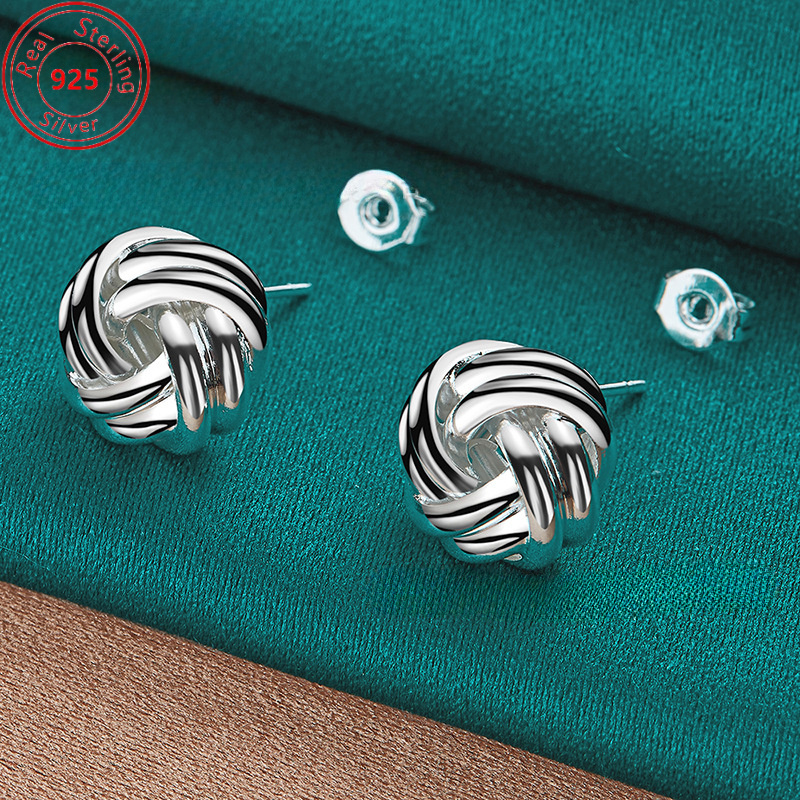 

1 Pair S925 Pure Silvery Multi-ring Round Wrap Earrings - Low Allergy - Fashionable, Elegant And - Suitable For And Parties - Trendy And Gift For Women