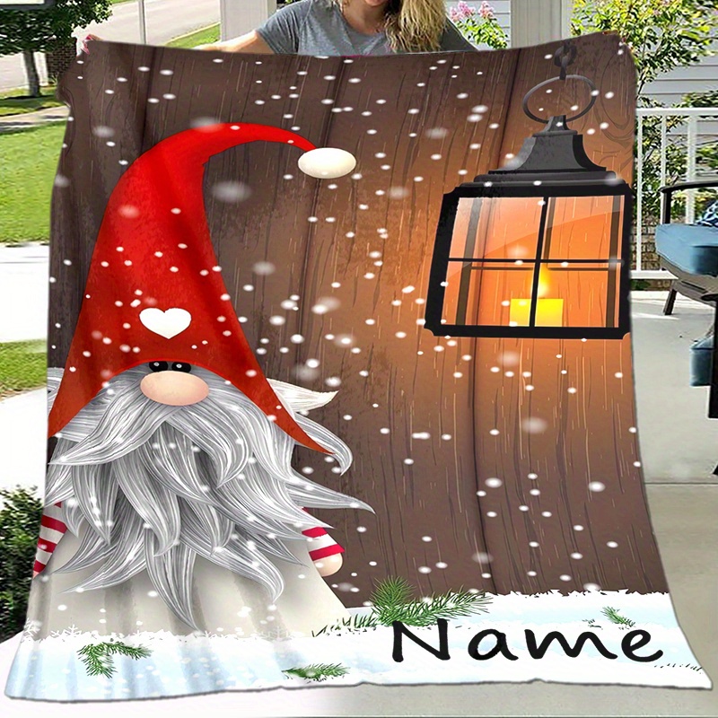 

Customized Christmas Dwarf Name Blanket - Soft Flannel, Personalized Gift For Office, Travel, Camping, Sofa, Home Decor - Color, Polyester, Christmas Decor