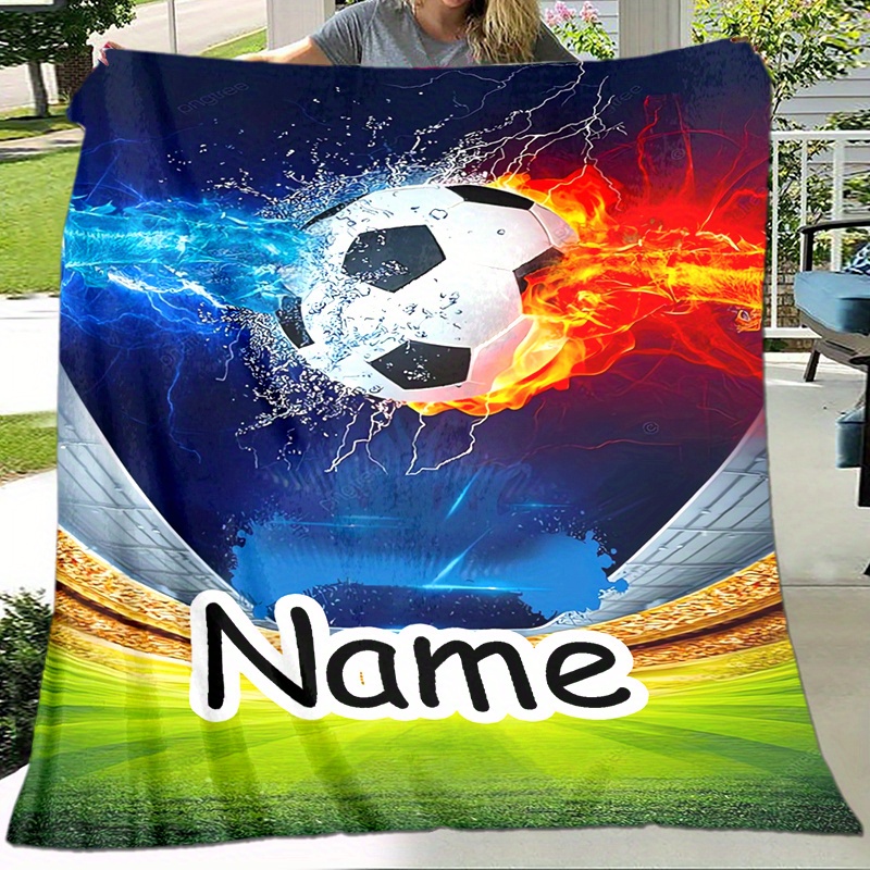 

Personalized Football Fleece Blanket With Custom Name - Soft, For Couch, Bed, Office, And Travel - Perfect Gift For Sports Fans, Christmas Decor