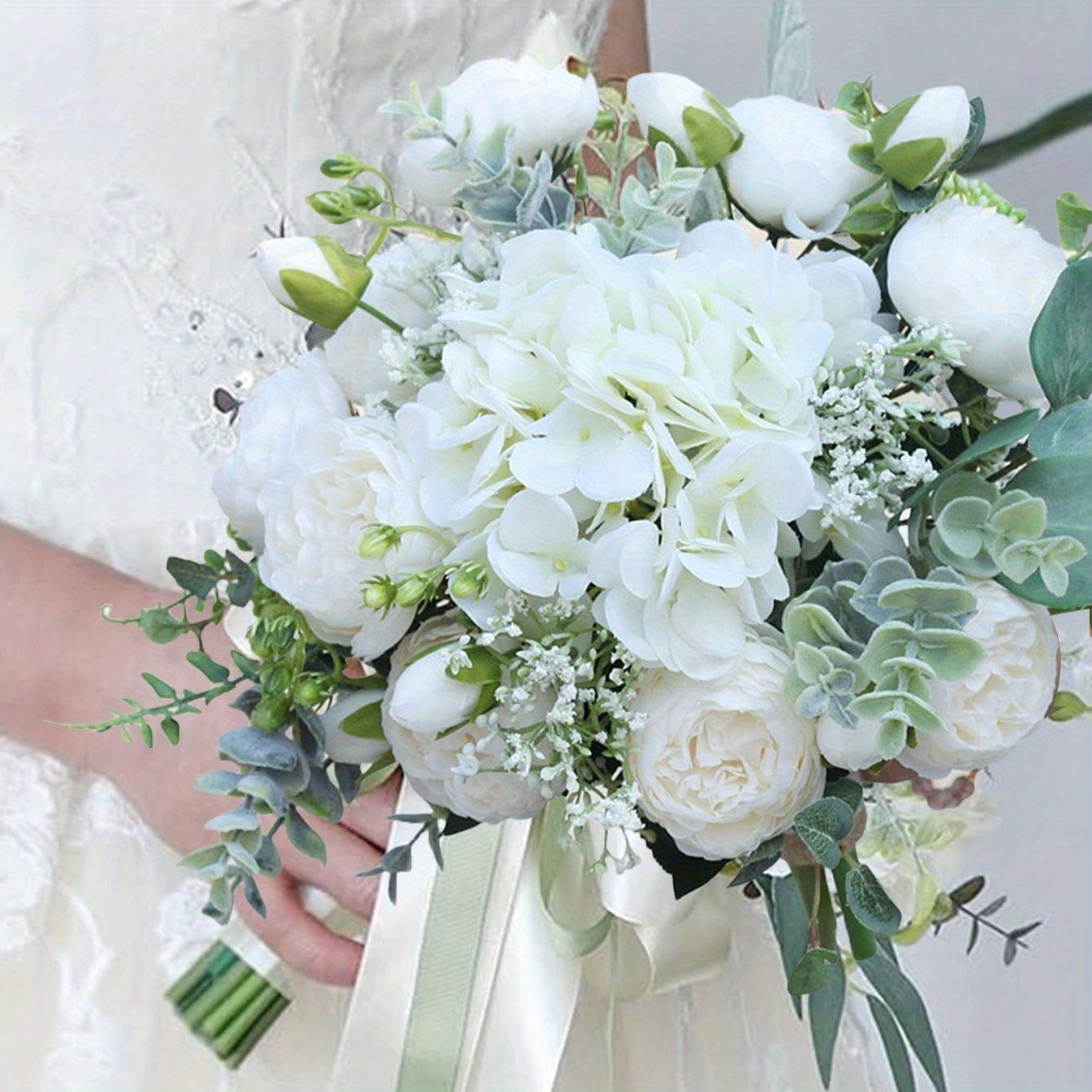 TEMU Wedding Bouquet For Bride, Artificial Bride Holding Flowers, White Bridal Bouquet For Tossing Bouquet, Wedding Ceremony And Anniversary Halloween & christmas