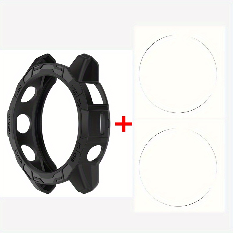 Image of 2pcs Tempered Glass + Soft Tpu Shell For Garmin Pro 42mm 47mm 51mm Watch Full Cover Screen Protector Film Case For Garmin Fenix 7 7s 7x Pro