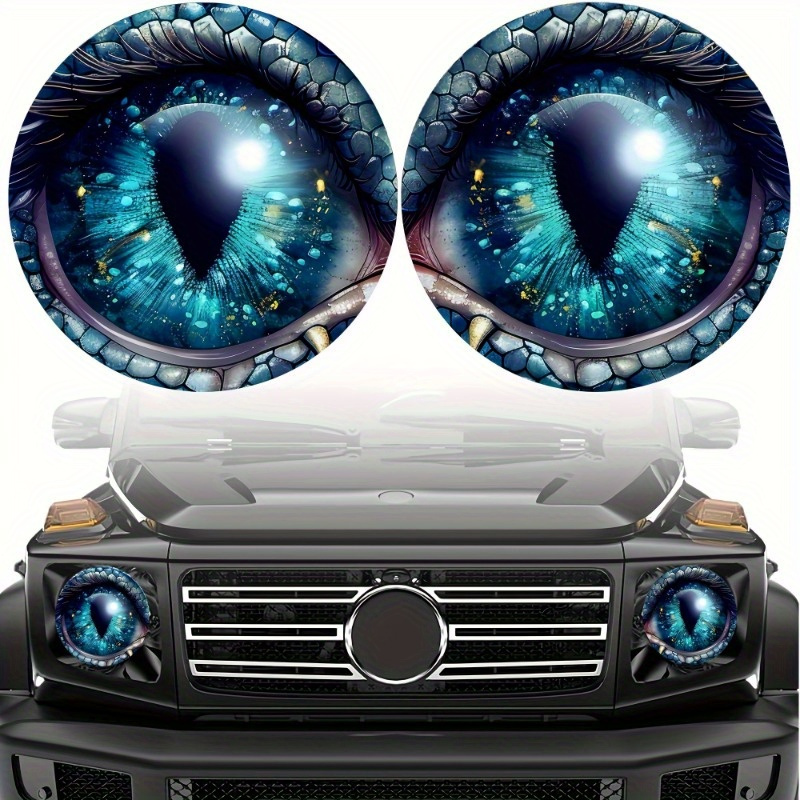 

Cool 3d Eye Headlight Decals - Fun & Unique Car And Truck Window Bumper Stickers, For Jeep & More, Matte