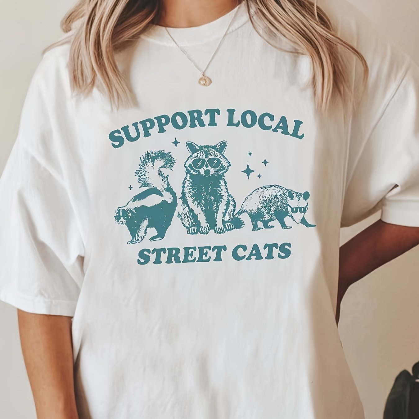 

T-shirt, Round Neck Short Sleeves Slight Stretch Tee, Women's Activewear