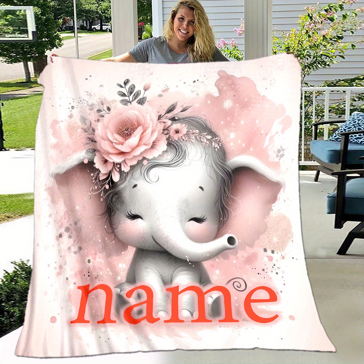 

Customized Flannel Throw Blanket - Personalized Soft And Warm Polyester Knit For Napping, Camping, Travel