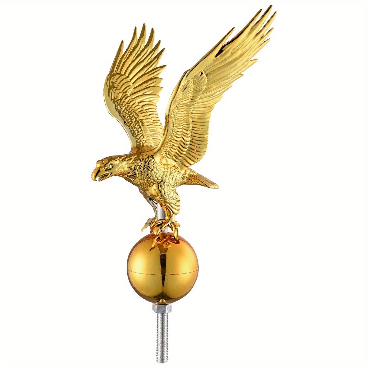 

Flagpole 14" Eagle Topper Gold Ornament For 20/ 25/ 30ft Telescopic Pole Yard Outdoor