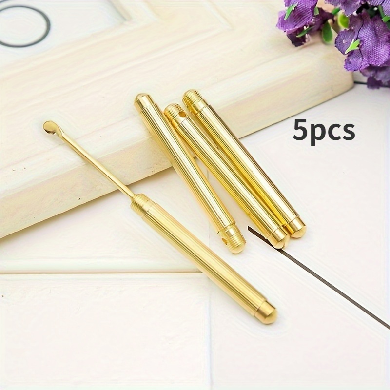 2/5pcs Elegant Stainless Steel Ear Cleaning Spoons - Foldable & Portable For Travel, Ideal Gift Set