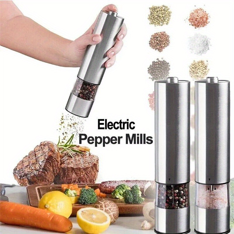 

1/ 2pcs Salt Pepper Grinder Mill Shakers Adjustable Stainless Steel