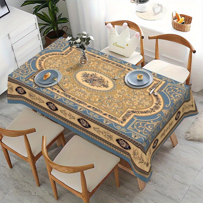 

Bohemian Style Waterproof, Stain-resistant, Wrinkle-free Polyester Tablecloth - Machine Woven For Dining, Party, Buffet & Wedding - Rectangular Shape