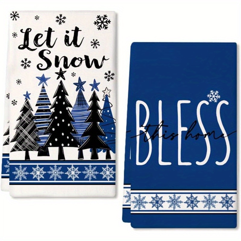 

2pcs Set Of 18*26 Inch Kitchen Towels Christmas Element The Of Towel Decoration Christmas Tree