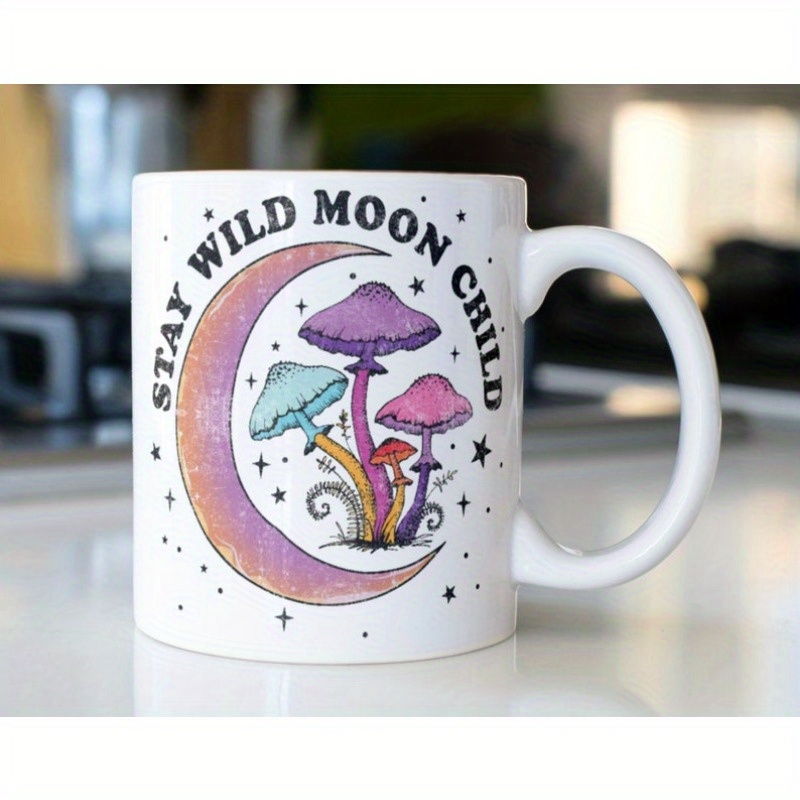 

Vintage Hippie Mug With A And Mushrooms Stating, " Child