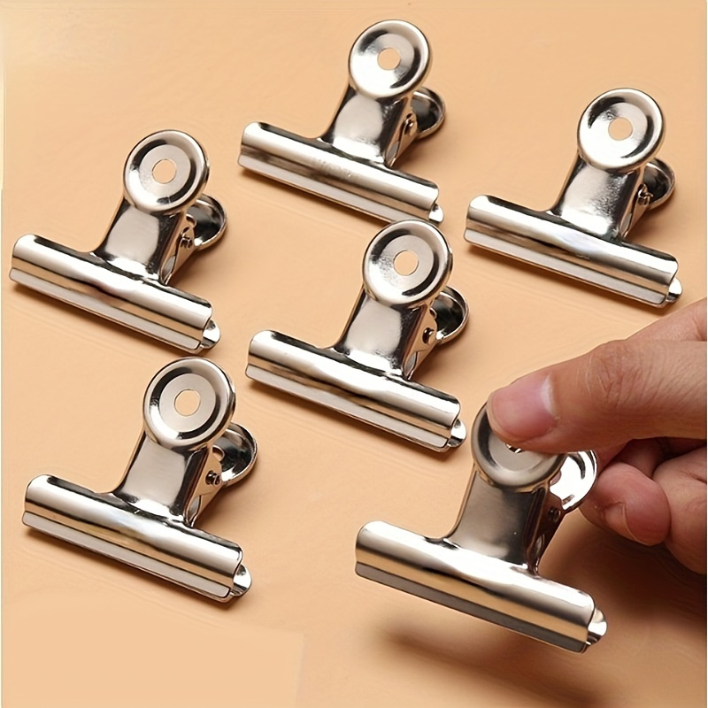 

6pcs Heavy Duty Stainless Steel Food Bag Sealing Clips - Reusable, Multipurpose Airtight Seal For Office, School & Home Kitchen Organization