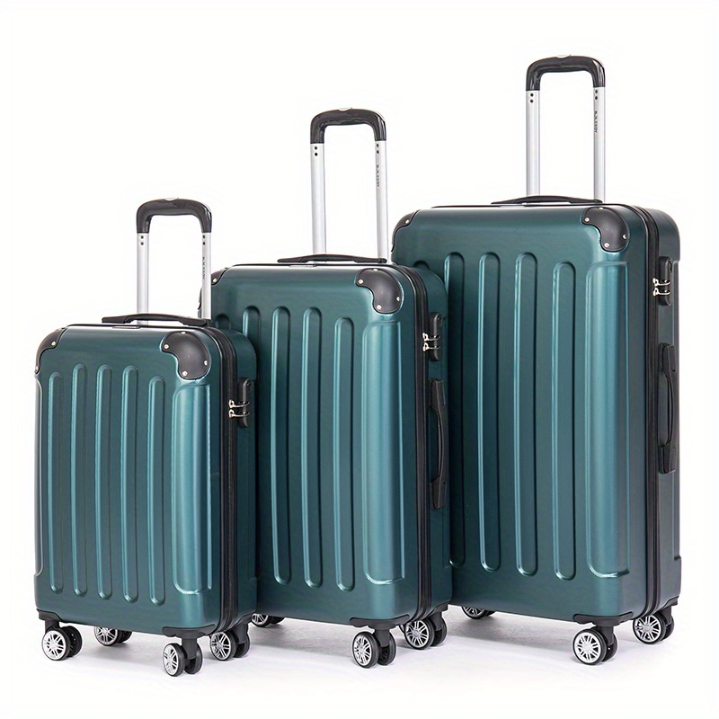 TEMU Ensemble de valises pièces 20+24+28 pouces pour famille, valise cabine 20 pouces, voyage d' avec boîte à code, roues universelles, coque ABS